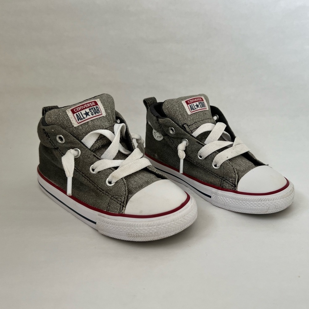 Toddler converse high tops with elastic laces, grey, size 10